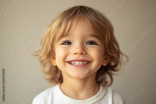 portrait of an white little boy with a smile