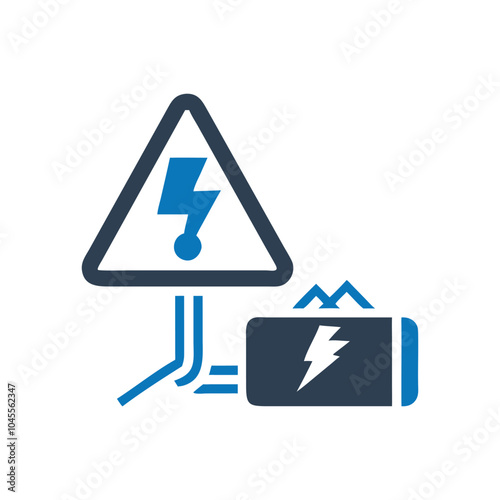 Rechargeable Battery Icon on white background