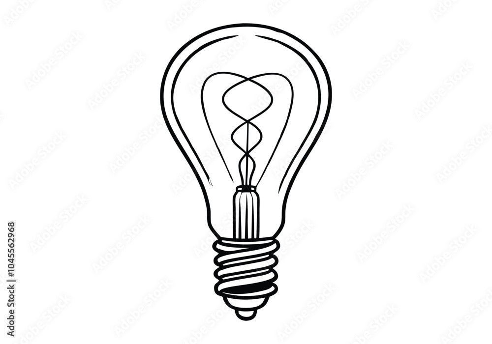 Single continuous one line art idea light bulb, Editable stroke. Doodle Vector illustration Single continuous one line art idea light bulb, Editable stroke. Doodle Vector illustration