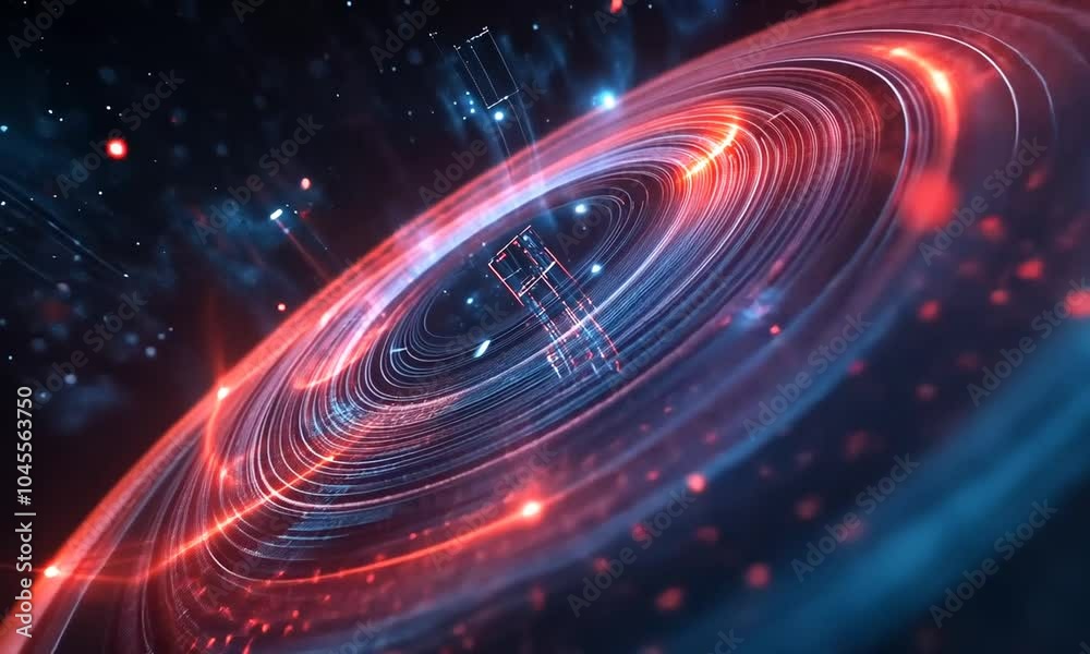 Abstract Digital Art with Red and Blue Lights Abstract Digital Art with Red and Blue Lights