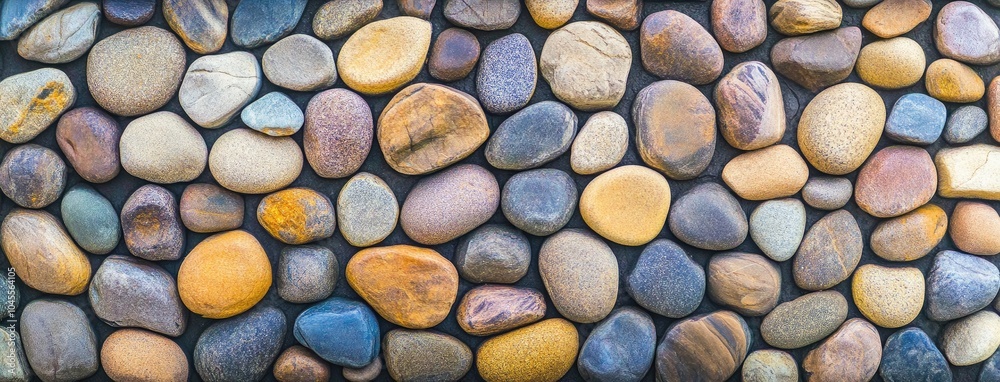 Vibrant stones scattered across a weathered asphalt surface in an artistic top-down perspective, showcasing nature's colors and textures Vibrant stones scattered across a weathered asphalt surface in an artistic top-down perspective, showcasing nature's colors and textures