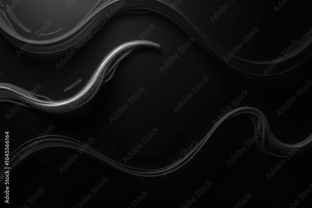 silver wavy lines on a black background, abstract design credit card, business card silver wavy lines on a black background, abstract design credit card, business card