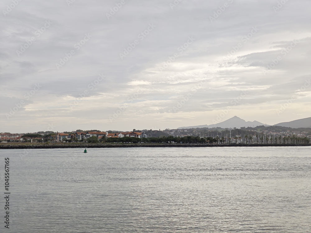 The view of Hendaye village in France from Hondarribia, Spain The view of Hendaye village in France from Hondarribia, Spain