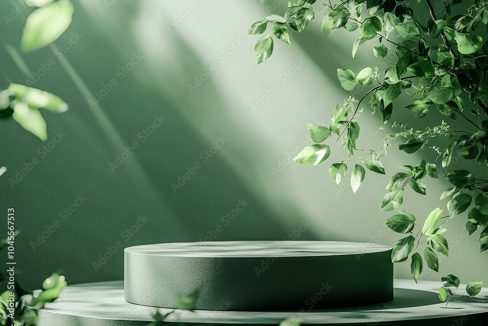 Green Nature Podium Scene for Product Display - Eco-Friendly Stage Mockup for Showcase Presentation Green Nature Podium Scene for Product Display - Eco-Friendly Stage Mockup for Showcase Presentation