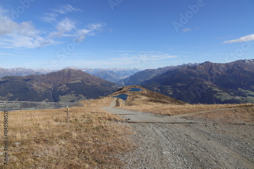 Mountain panorama in the Alps near Serfaus in Austria