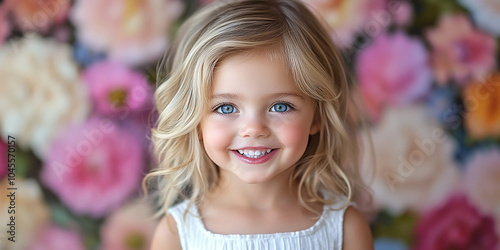 Portrait of a beautiful little girl looking at the camera