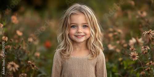 Portrait of a beautiful little girl looking at the camera