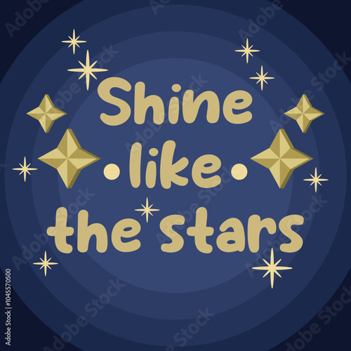 Creative dark star background with lettering