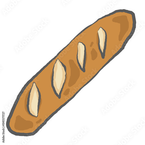 Hand Drawn Baguette Doodles Bakery Illustration Pastry Outline Baking Clipart for Thanksgiving Illustration of Bread