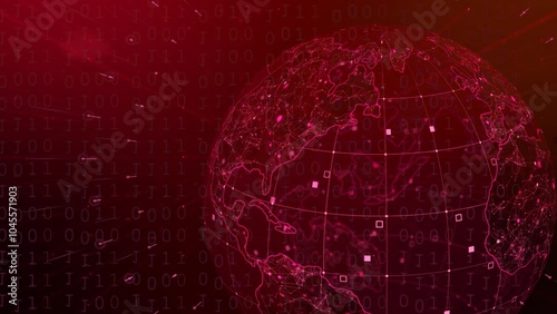 Digital coding plexus network red globe