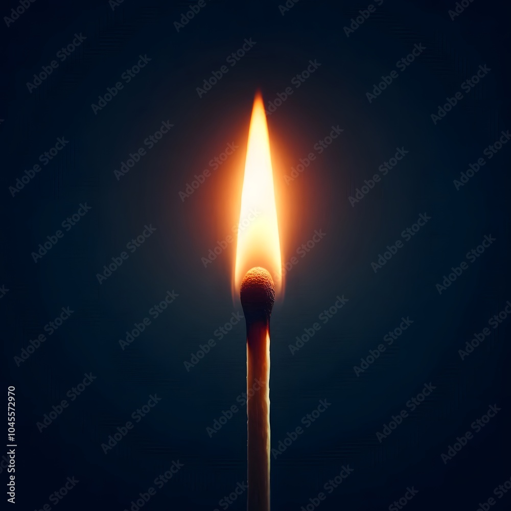 Close-Up of Burning Matchstick Against Dark Background Close-Up of Burning Matchstick Against Dark Background