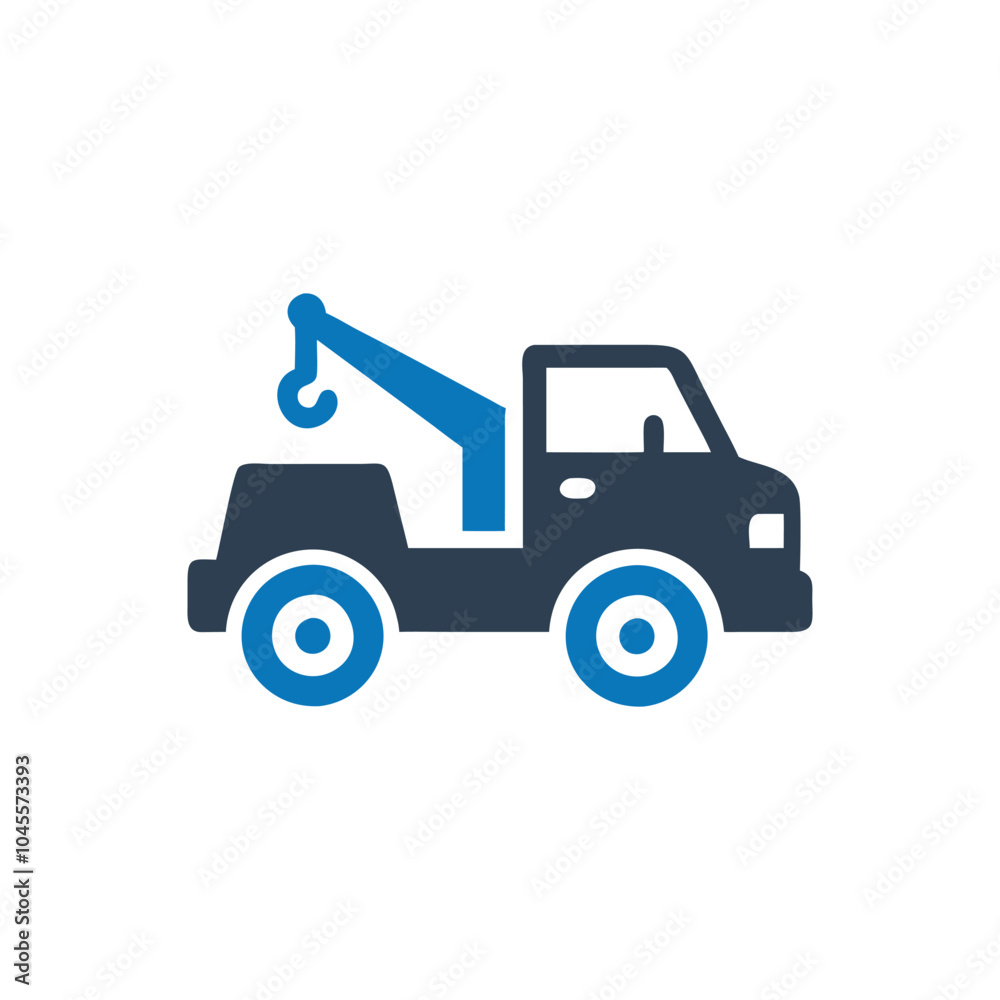 Tow truck icon on white background Tow truck icon on white background