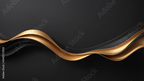 3D black gold luxury abstract background