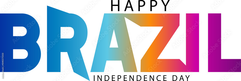 gradient color text, happy brazil independence day, Brazil Independence Day greeting card. stock illustration gradient color text, happy brazil independence day, Brazil Independence Day greeting card. stock illustration