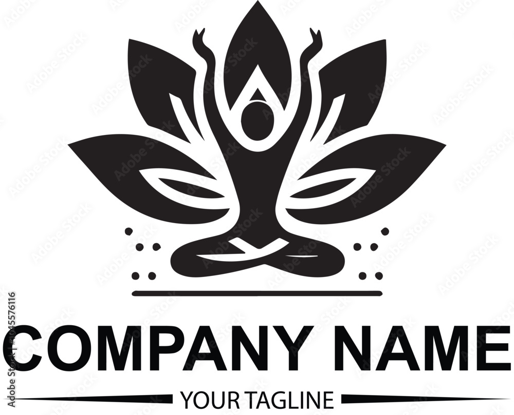 Obraz premium yoga logo design vector