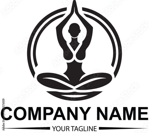 yoga logo design vector