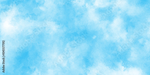 clear blue sky background summer season clouds texture, The summer is colorful clearing day Good weather with natural clouds, Abstract Blue watercolor painted cloudy sky background.