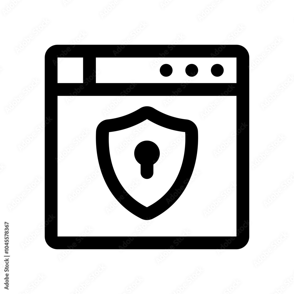 Web Security Line Icon. Single icon, line vector icon Web Security Line Icon. Single icon, line vector icon