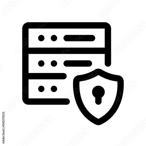 Server Protection Line Icon. Single icon, line vector icon