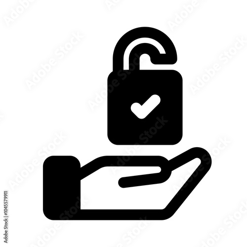 Permission Glyph Icon. Single icon, glyph vector icon