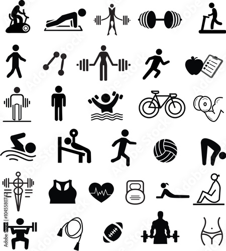 Gym and Fitness Icon Set