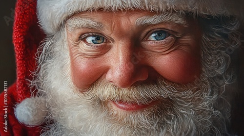 Portrait of Santa Claus. Kind eyes and smile. photo