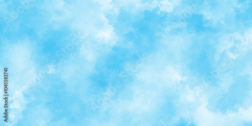 clear blue sky background summer season clouds texture, The summer is colorful clearing day Good weather with natural clouds, Abstract Blue watercolor painted cloudy sky background.