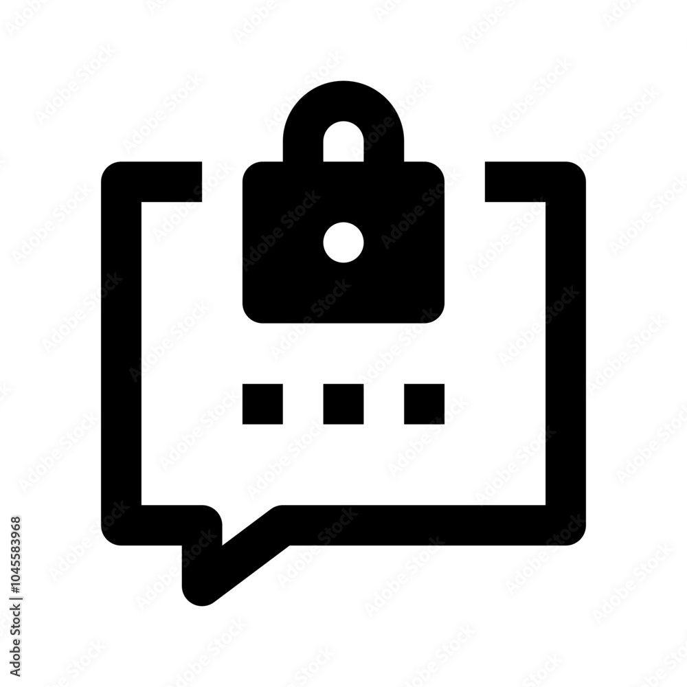 Encrypted Chat Simple Glyph Icon. Single icon, glyph vector icon Encrypted Chat Simple Glyph Icon. Single icon, glyph vector icon