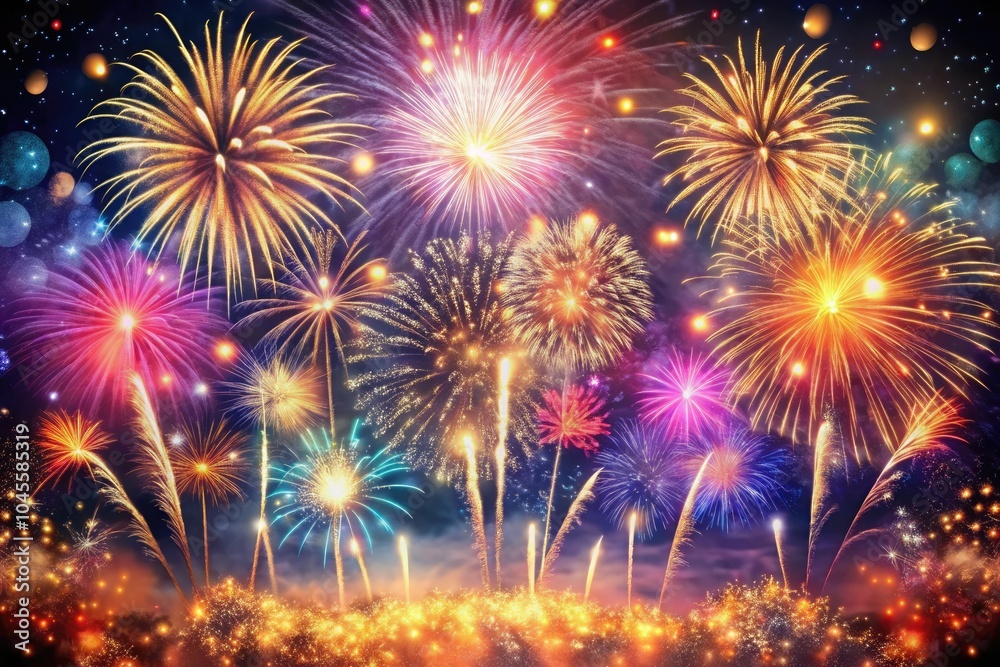 fireworks in the sky with a person standing in the middle of it fireworks in the sky with a person standing in the middle of it