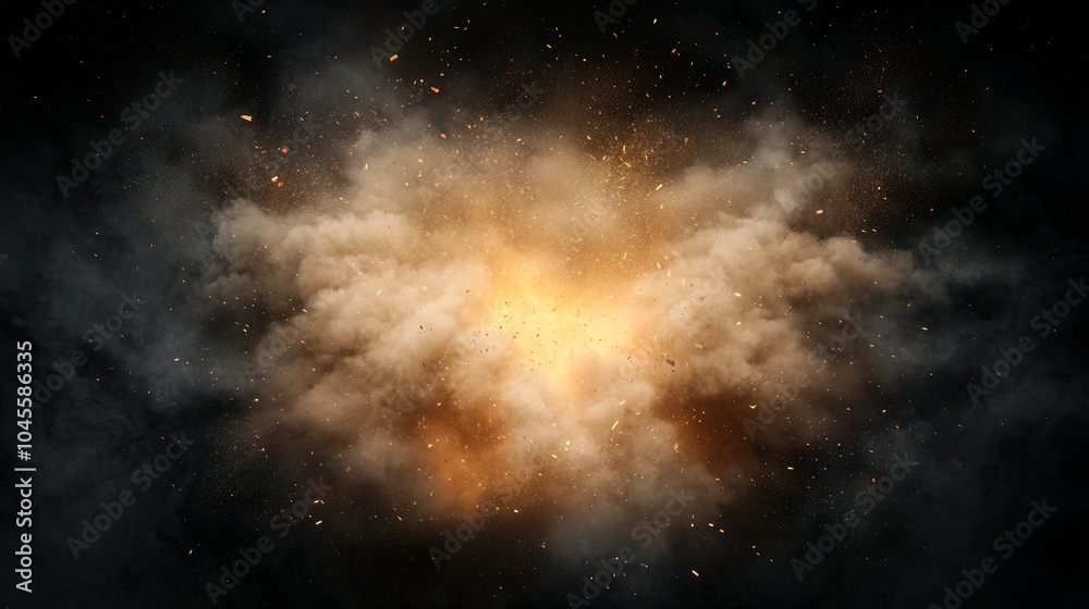 Fototapeta premium Explosive Cloud of Smoke and Fire Burst