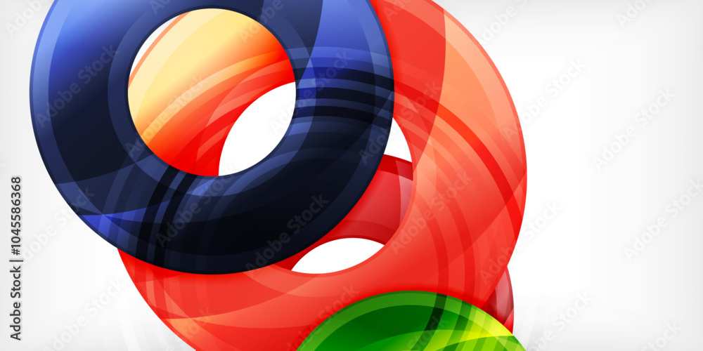 Bright colorful circles with light effects. Abstract background Bright colorful circles with light effects. Abstract background
