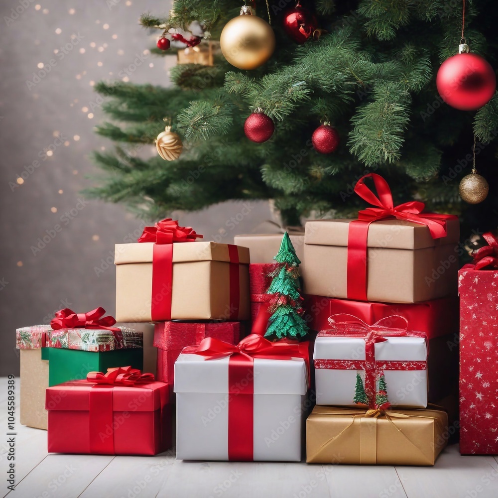 Fototapeta premium Bunte Weihnachtsgeschenke
