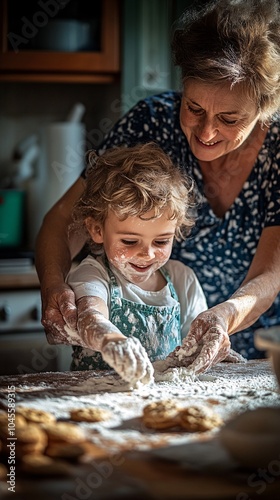 Joyful Moments of Grandparent and Grandchild Baking Together