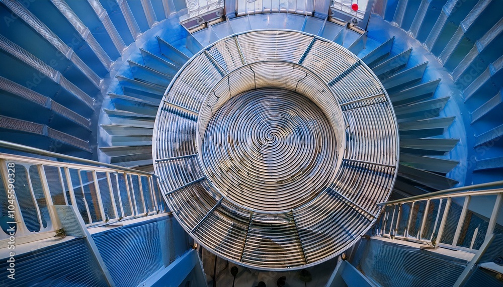 Obraz premium 거대한 나선형 구조물에 다양한 형태들