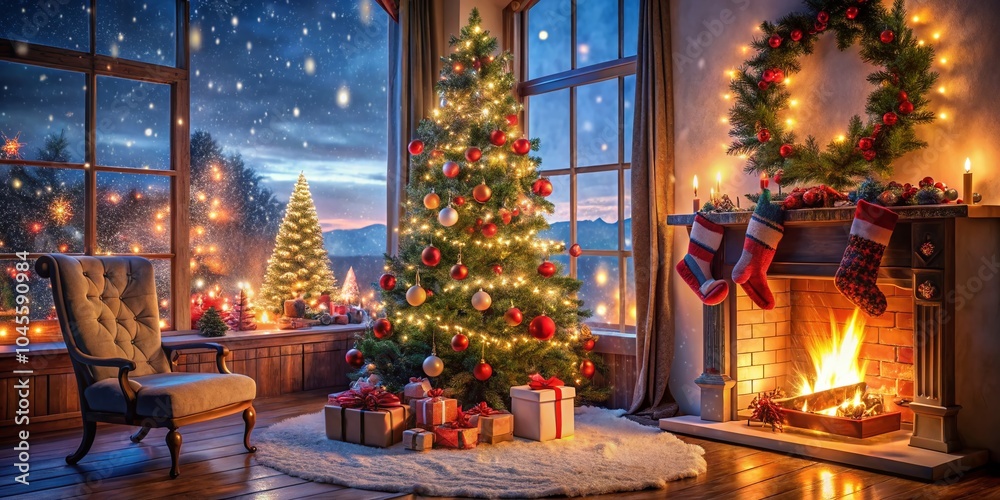 Christmas Setup for Photos with Tilt-Shift Effects for a Festive Atmosphere Christmas Setup for Photos with Tilt-Shift Effects for a Festive Atmosphere