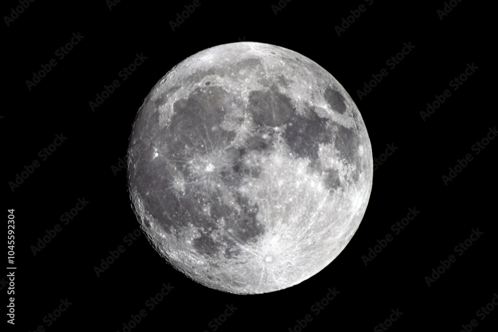 Detailed Full Moon Against Night Sky Detailed Full Moon Against Night Sky