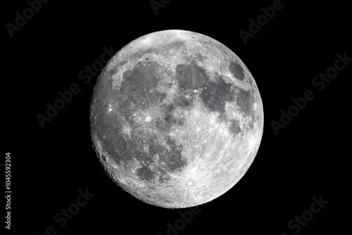 Obraz na płótnie Detailed Full Moon Against Night Sky w salonie