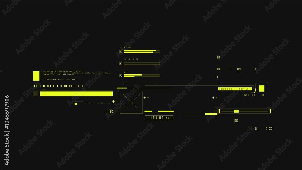 Digital Hud screen element with transparent background in 4k resolution