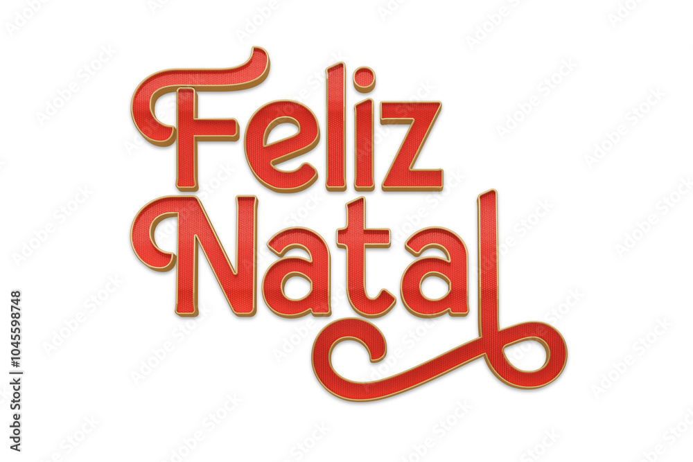 Lettering 3d feliz natal red Lettering 3d feliz natal red