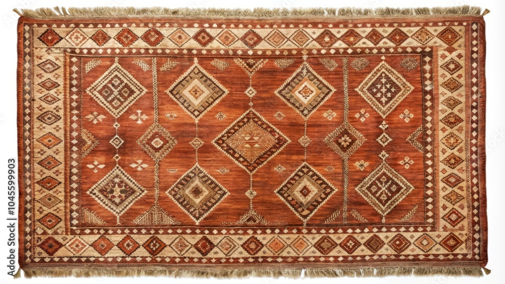 Bohemian Style Terracotta Rectangular Wool Moroccan Rug for Cozy and Stylish Interior Décor Bohemian Style Terracotta Rectangular Wool Moroccan Rug for Cozy and Stylish Interior Décor