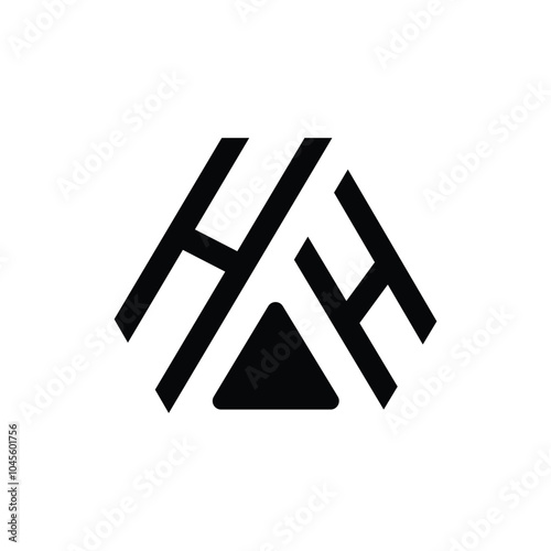 HH letter logo design on White background. HH creative initials letter logo concept. HH letter design.
