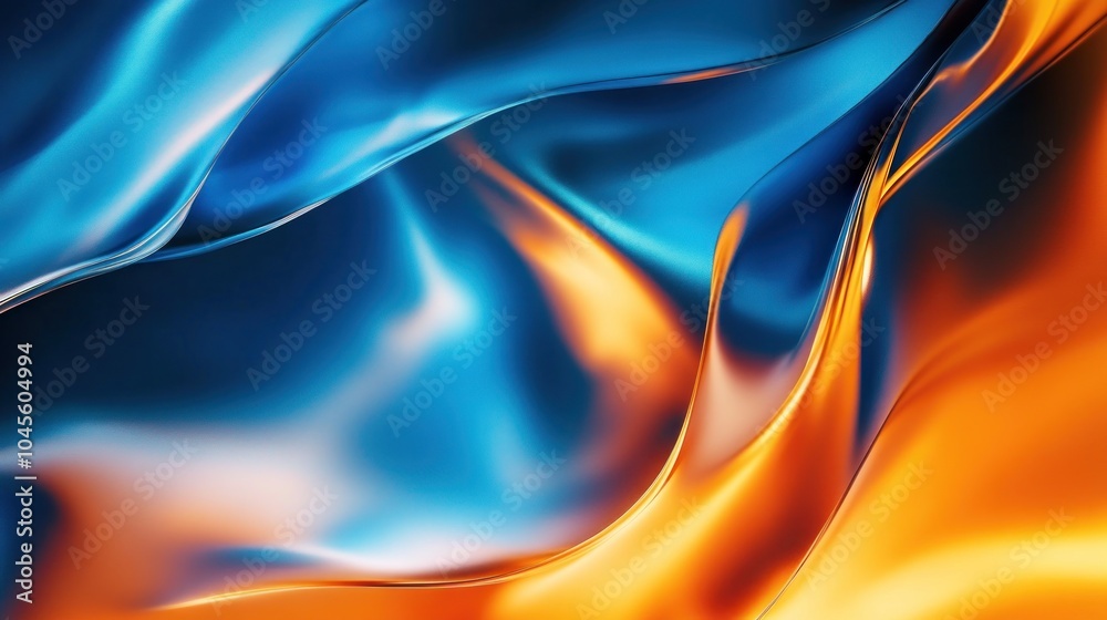 Obraz premium Abstract Blue and Orange Liquid