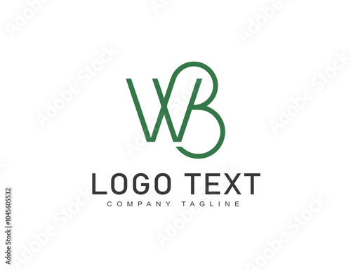 W B letter Gradient beautiful logo template