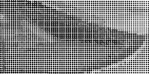 Black and white dotted vector halftone effect vibrant abstract overlay with transparent background, spotted and dotted stains gradient monochrome geometric backdrop background.