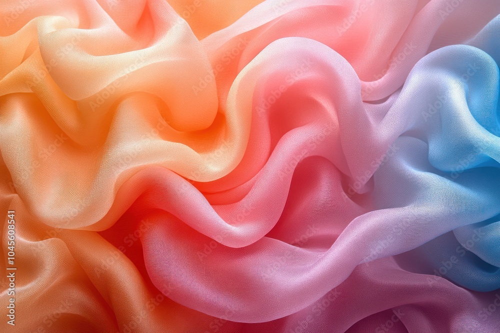 Obraz premium A close-up of colorful, flowing fabric with soft textures and gradients.