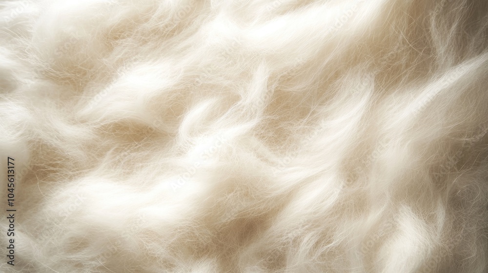Fototapeta premium The delicate and airy texture of natural white wool or cotton fibers, creating a light and inviting background.