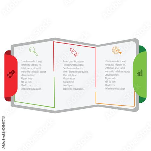Presentation infographic template. Business concept with 3 options or steps. Vector