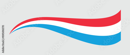 Luxembourg flag, Luxembourgers flag tricolor curvy design, Luxembourg wavy flag