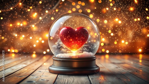 Heart in a snow globe