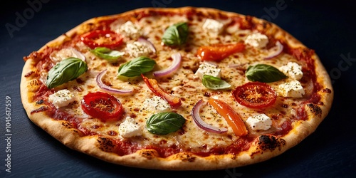 Delicious Greek Pizza with Feta Tomatoes and Basil